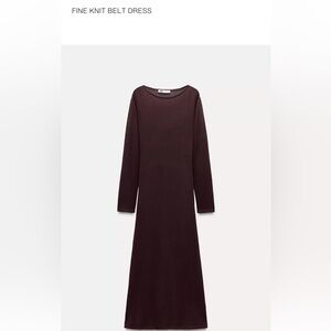 Zara Deep Burgundy/Brown Long Sleeve Dress